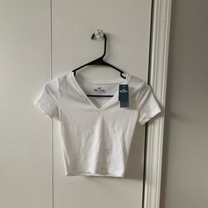 white hollister baby tee